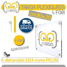 TARGA PLEXIGLASS PERSONALIZZATA A COLORI 30x20 cm  insegna pubblicitaria parete