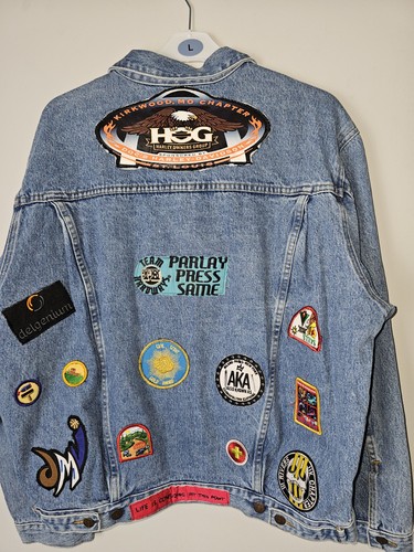 Giacca denim vintage patchata - giacca,