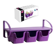 Mensola da parete viola per cameretta bambini asilo 3 box scorrevoli 81 x 33 ...