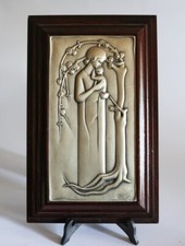 Ottaviani Maternità Quadro Bassorilievo argento 925 Madonna stilizzata vintage