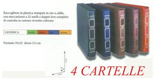 LOTTO 4 CARTELLE CON CUSTODIA A 22 ANELLI NUOVA DI FABBRICA + STEMMI ADESIVI MF2