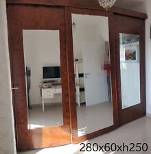 armadio camera da letto 3 ante a specchio, legno intarsiato 