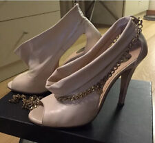 Decollete Open Toe Elisabetta Franchi Color Cipria , Con Catenella Rimovibili ..