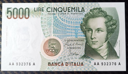 5000 lire bellini prima - lire,