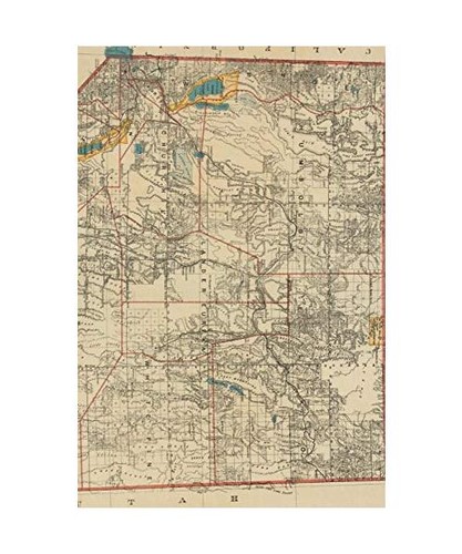 4x6 nevada vintage map - 4x6,