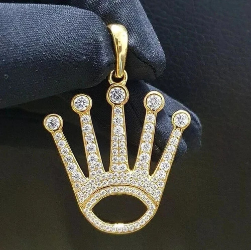 Ciondolo corona moissanite - ciondolo, re