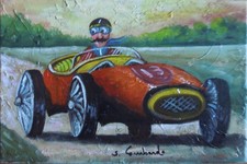 OLIO SU TELA SALVO LOMBARDO "LA CORSA" TOP QUALITY