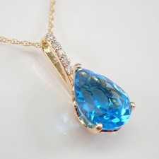 Ciondolo a goccia topazio blu