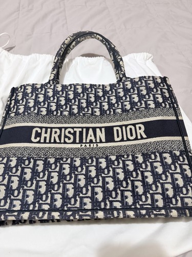 Dior book tote blue - book, blue/white