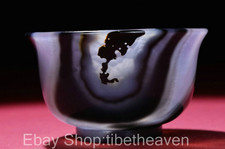 Inchiostro e ciotola di lavaggio per intaglio corniola agata naturale cinese antico 3,4"