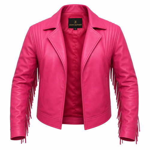 Giacca pelle con frange - con,