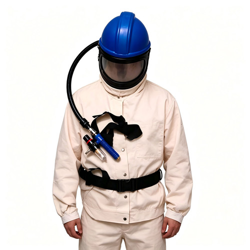 Casco sabbiato alimentato - , ad
