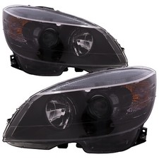 Headlights Set Halogen Black