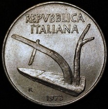 Italy 10 Lire 1973 KM# 93
