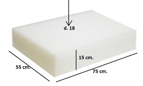 Spugna gommapiuma 75x55x15 - gommapiuma,