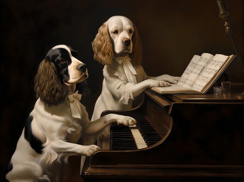 Cani che suonano pianoforte