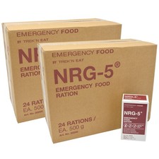 NRG-5 48x500g Cibo di Emergenza 2 Cartoni Razione di Emergenza Prepper Outdoor Cibo a Lungo Termine