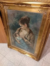 Bellissimo dipinto su tela "La Maternità" del Pittore Napoletano Sansone 1970