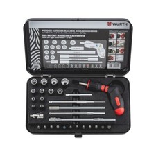 Cacciavite a Cricchetto con  Bussole ed Inserti Set 37pz - WÜRTH 061364037