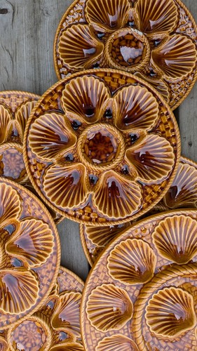 Assiette huîtres vintage - huîtres,