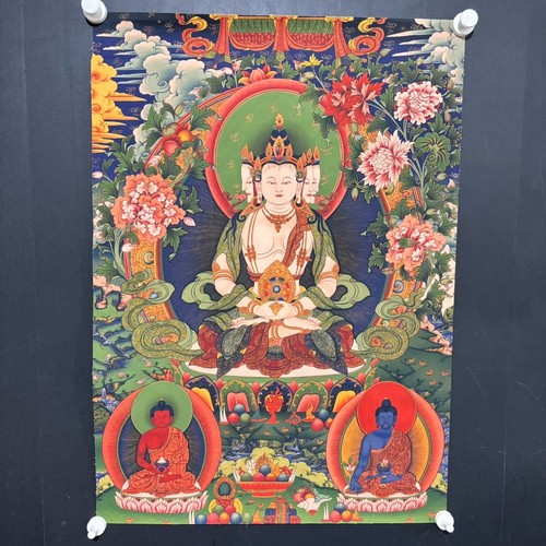 Silk thangka vairocana - thangka,,
