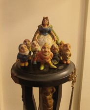 Statuine Biancaneve e i Sette Nani in terracotta dipinta Anni 40