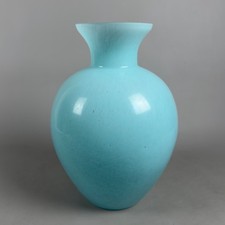 Blue Spotted Murano Glass Vase