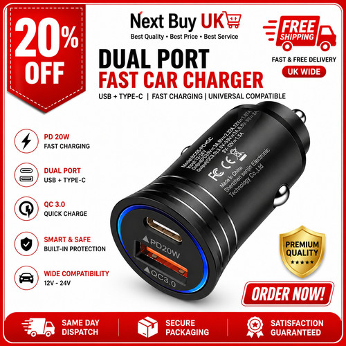 Caricabatteria auto veloce usb - auto,