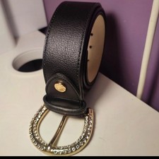 Cintura Donna In Pelle Roccobaricco Tg 100 Cm Colore Nero Fibbia Con Strass