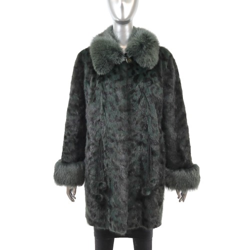 Cappotto visone verde - verde, tinto
