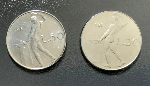 Italia monete 50 lire - monete,