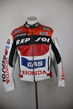 GIUBBINO MOTOCICLISTA UOMO TG L BIKERS SPONSOR MAN VINTAGE JACKET PELLE MOTO