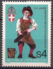 Austria 1986 Pompieri Pompieri Fighter Emergency Rescue Vigili Del Fuoco 1V Mnh