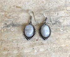 Orecchini Argento 925 PIETRA DI LUNA Pentente Donna