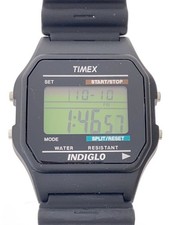 TIMEX◆Orologio al quarzo/digitale/gomma/BLK/BLK/SS/TW2U84000