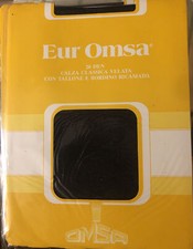 1 Paio Calze EUR OMSA RHT Originali Sexy da Reggicalze Mis. 8 e 1/2 (S) Col.Nero