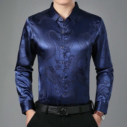 Uomo seta raso camicia - uomo,