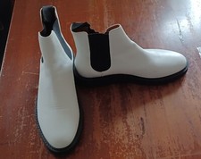 Scarpe donna-stivaletto SPORTMAX (marca MAXMARA)-Pelle Bianca-numero 39