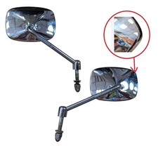 Specchietti retrovisori originali Harley cromati rettangolari modificati gambo