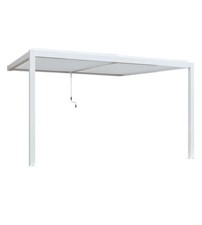 GAZEBO PERGOLA BIOCLIMATICA DA ESTERNO ADDOSSATA ELICA GARDEN BIANCO IN ALLUM...