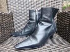 (E104 933) Bottines Santoni en cuir noir – taille 39 ?