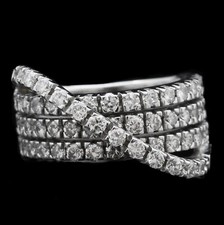 ANELLO VERETTA A FASCIA IN ORO 18 KT BRILLANTI NATURALI NON TRATTATI 1.14 CT