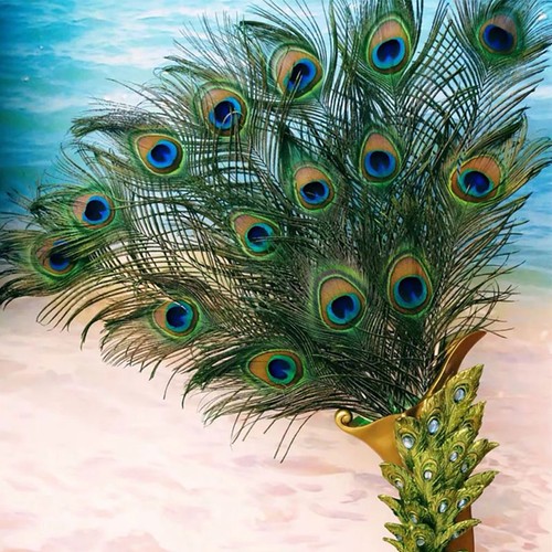 20pz piume pavone naturale - di,