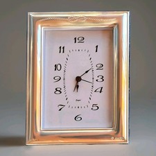 Orologio Sveglia Al Quarzo con Cornice in Argento NUOVO