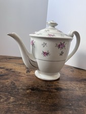 Noritake Rosetta Japan teiera floreale rosa e platino con coperchio