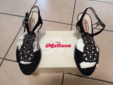 Scarpe donna eleganti, Melluso, camoscio nera, tacco 9 cm, usate 1 volta sola