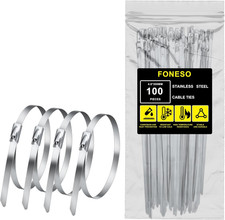 100 Pezzi Fascette in Acciaio Inox, Fascette Metalliche,  300Mm×4,6Mm Acciaio In