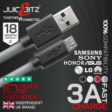 JuicEBitz® Cavo di ricarica rapido da USB a Micro USB per Android Auto ad es. Samsung LG