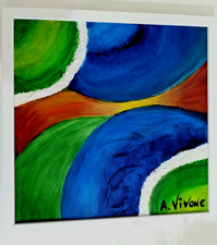 Quadro "Vita" - Acrilico su Tela 40x40 con Cornice, Dipinto a Mano, quadro