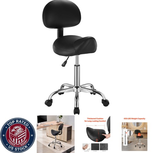 Sgabello rotelle pelle pu - sgabello,